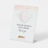 De gecodeerde veiligheid draag een maskerbedrijf reclamebord met voetstuk (Voorkant)