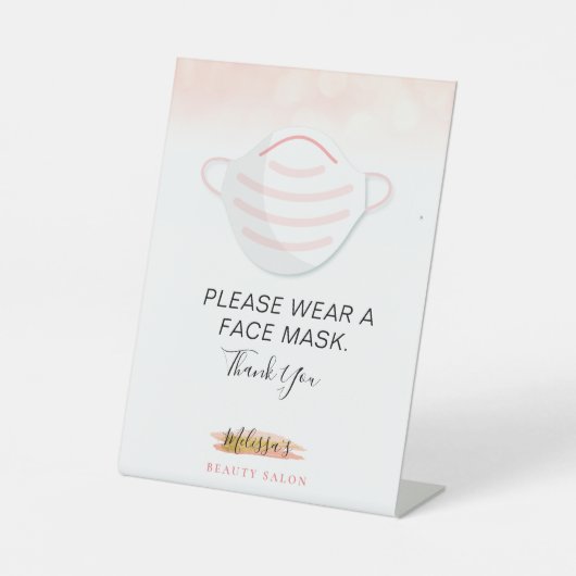 De gecodeerde veiligheid draag een maskerbedrijf reclamebord met voetstuk (Voorkant)