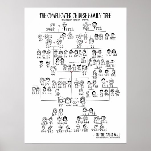 De gecompliceerde Chinese familieboom - Mandarijn Poster (Voorkant)