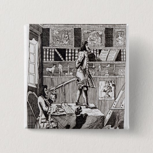 De gecompliceerde Richardson, 1724 Vierkante Button 5,1 Cm (Voorkant)