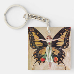 De gedaanteverandering van de Flapper Girl tot vli Sleutelhanger