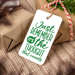 DE GEDACHTE DIE GRAPPIG KERSTGROEN TELT CADEAULABEL