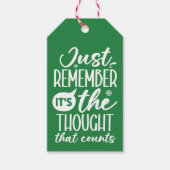 DE GEDACHTE DIE GRAPPIG KERSTGROEN TELT CADEAULABEL (Voorkant)