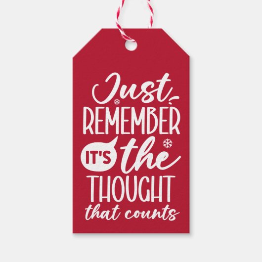 DE GEDACHTE DIE GRAPPIG KERSTROOD TELT CADEAULABEL (Voorkant)