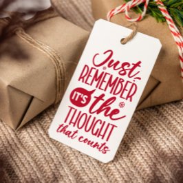 DE GEDACHTE DIE GRAPPIG KERSTROOD TELT CADEAULABEL