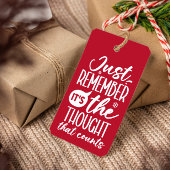 DE GEDACHTE DIE GRAPPIG KERSTROOD TELT CADEAULABEL