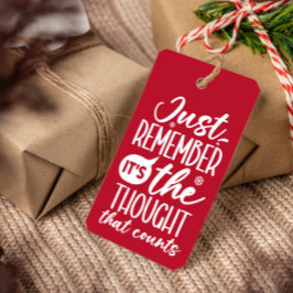 DE GEDACHTE DIE GRAPPIG KERSTROOD TELT CADEAULABEL