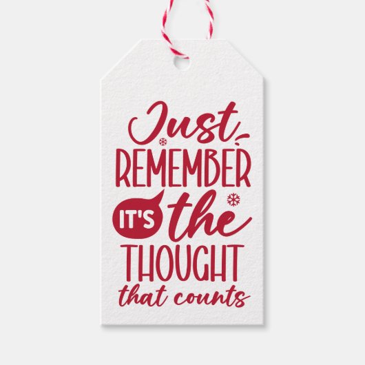 DE GEDACHTE DIE GRAPPIG KERSTROOD TELT CADEAULABEL (Voorkant)