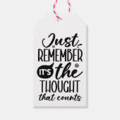 DE GEDACHTE DIE GRAPPIG KERSTZWART TELT CADEAULABEL (Voorkant)