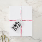 DE GEDACHTE DIE GRAPPIG KERSTZWART TELT CADEAULABEL (Met Touw)