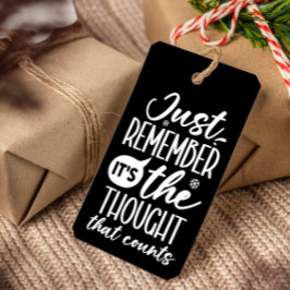 DE GEDACHTE ERACHTER FUNCHRISTMAS ZWART CADEAULABEL