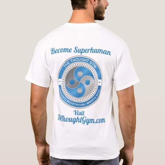 De gedachte-Gym Superheld T-Shirt (Achterkant)