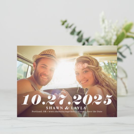 De gedenkbare Kleur Editable van de Datum sparen d Kaart (Staand voorkant)