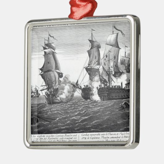 De gedenkwaardige strijd tussen kapitein Pearson Metalen Ornament (Links)