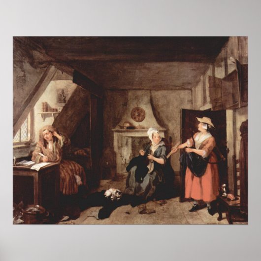 De gedimde dichter (Hogarth 1736) Poster (Voorkant)