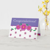 De Gediplomeerde Kaart van roze & Paarse (Gele Bloem)