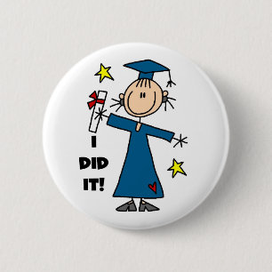 De Gediplomeerde van het meisje Ronde Button 5,7 Cm