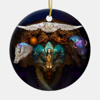 De gedistilleerde dieren keramisch ornament