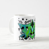 De gedistilleerde molecule-mok ayahuasca koffiemok (Voorkant links)