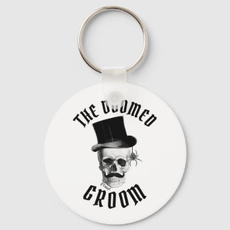De gedoemde groomde grappige Gothic bruiloft sched Sleutelhanger