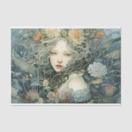 De gedrenkte bloemen tissuepapier