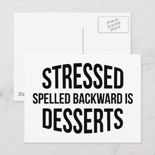 De gedrukte Spelde achteruit is Desserts Briefkaart (Voorkant / Achterkant)