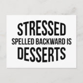 De gedrukte Spelde achteruit is Desserts Briefkaart (Voorkant)