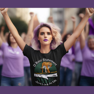 De gedurfde verklaring kijk gewoon naar mij tijger t-shirt