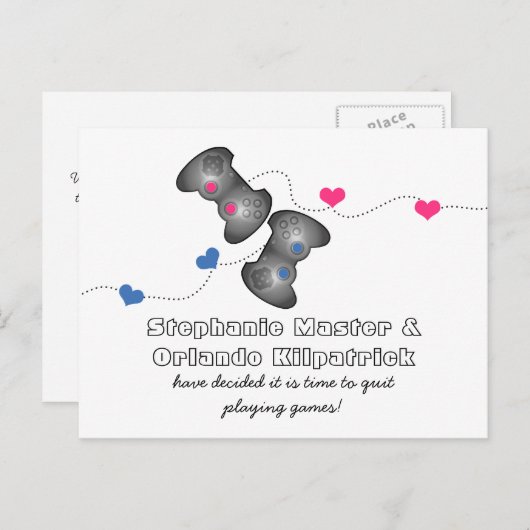 De Geeky Gamers sparen het Briefkaart van de Datum (Voorkant / Achterkant)