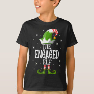 De geëngageerde Elf Familie die Kerstmis aanpast T-shirt