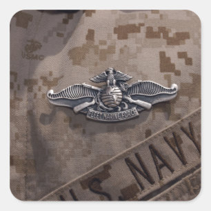 De geëngageerde vloot Marine Force Warfare Vierkante Sticker