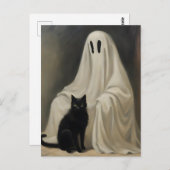 De geest en een zwarte kat briefkaart (Voorkant / Achterkant)