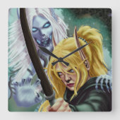 De geest en het lichaam vierkante klok (Voorkant)