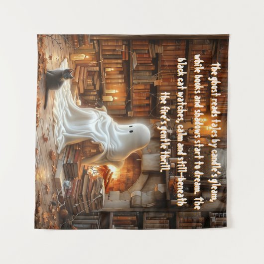 De geest in de studie Halloween Wandkleed (Voorkant (horizontaal))