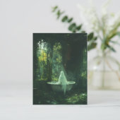 De geest in het verlaten huis badkuip briefkaart (Staand voorkant)