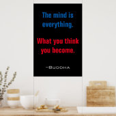 De geest is alles wat Boeddha citeert Inspirerend Poster (Keuken)