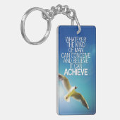 De geest kan Seagull Motivatie Citaat bereiken Sleutelhanger (Voorkant Links)