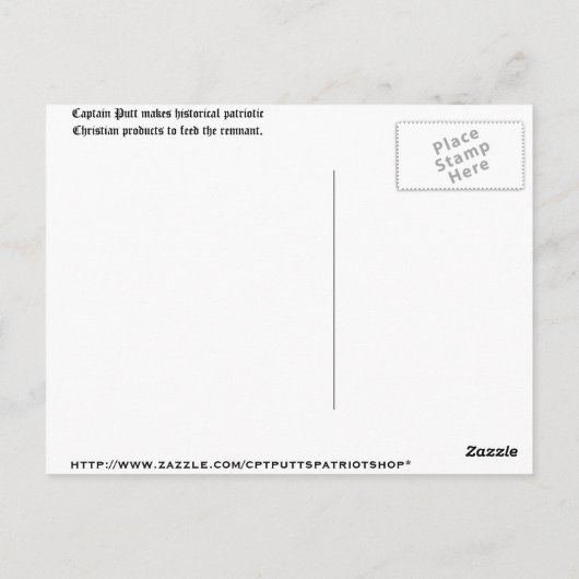 De geest van 1776 briefkaart (Achterkant)