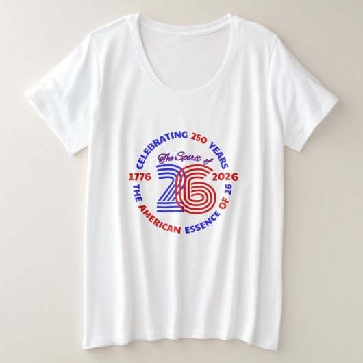 DE GEEST VAN 26 - 250 JAAR VIEREN GROTE MAAT T-SHIRT (Design voorkant)