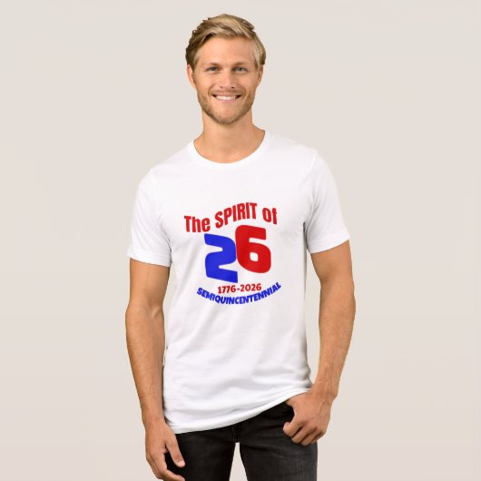 DE GEEST VAN 26: SEMIQUINCENTENNIAL Tri-Blend SHIRT (Voorkant volledig)