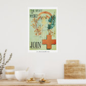 De geest van Amerika - Rode Kruis Poster (Keuken)