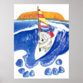 De geest van Australië - Koala Beer Wind Surfing Poster (Voorkant)