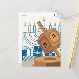 De geest van Chanoeka Dreidel vieren Briefkaart