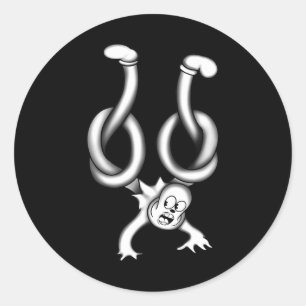 De geest van de clown is verdraaid ronde sticker