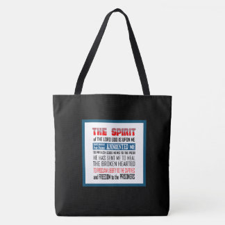 De geest van de God is op mij Christelijk Tote Bag