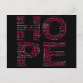 De geest van de hoop (roze tekst) briefkaart (Voorkant)