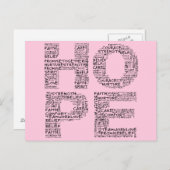 De geest van de hoop (zwarte tekst) briefkaart (Voorkant / Achterkant)