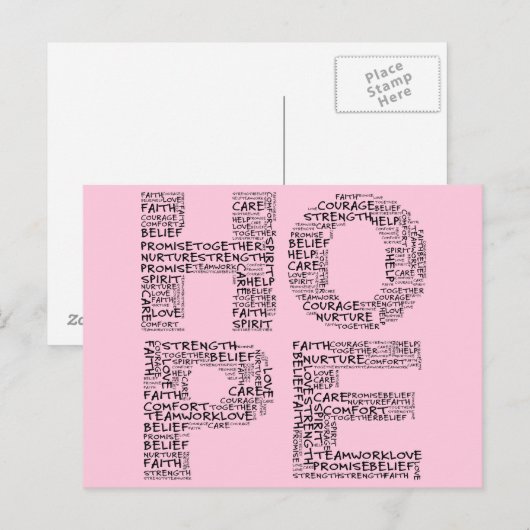 De geest van de hoop (zwarte tekst) briefkaart (Voorkant / Achterkant)