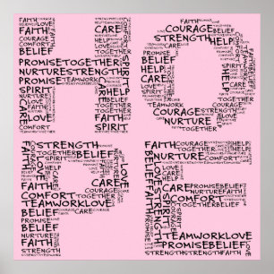 De geest van de hoop (zwarte tekst) poster