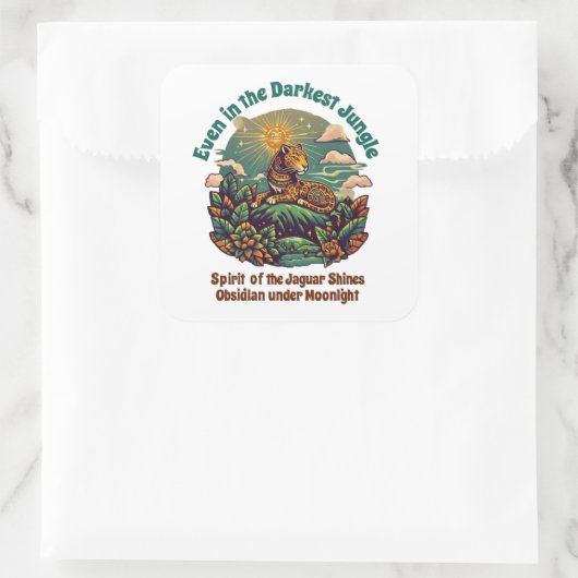 De geest van de Jaguar Warrior Vierkante Sticker (Tas)